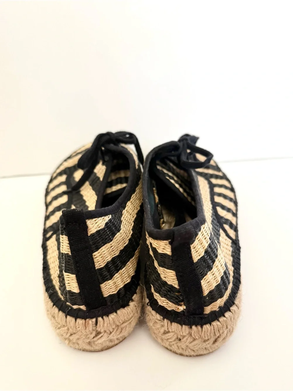 Loeffler Randall Alfie Raffia Striped Platform Espadrille Size 10